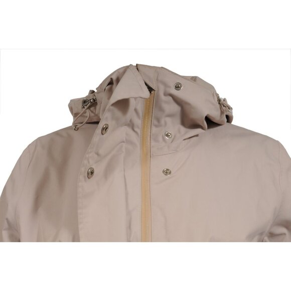 Geox Womens Rainproof Parka US 10 Beige Nylon Windproof Waterproof Ski Jacket - Picture 8 of 16
